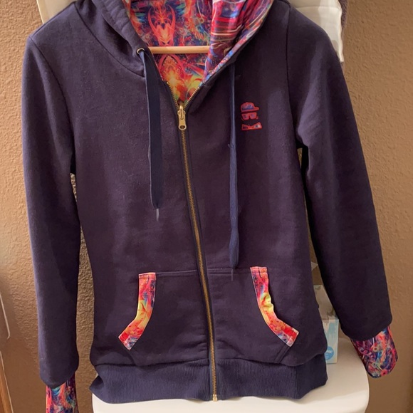 - Jumbie Art reversible jacket size small EUC hoodie unisex - Picture 7 of 10